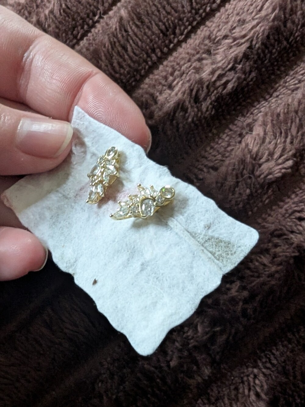 Gold-Tone Crystal Leaf Cluster Earrings - Women's Jewelry